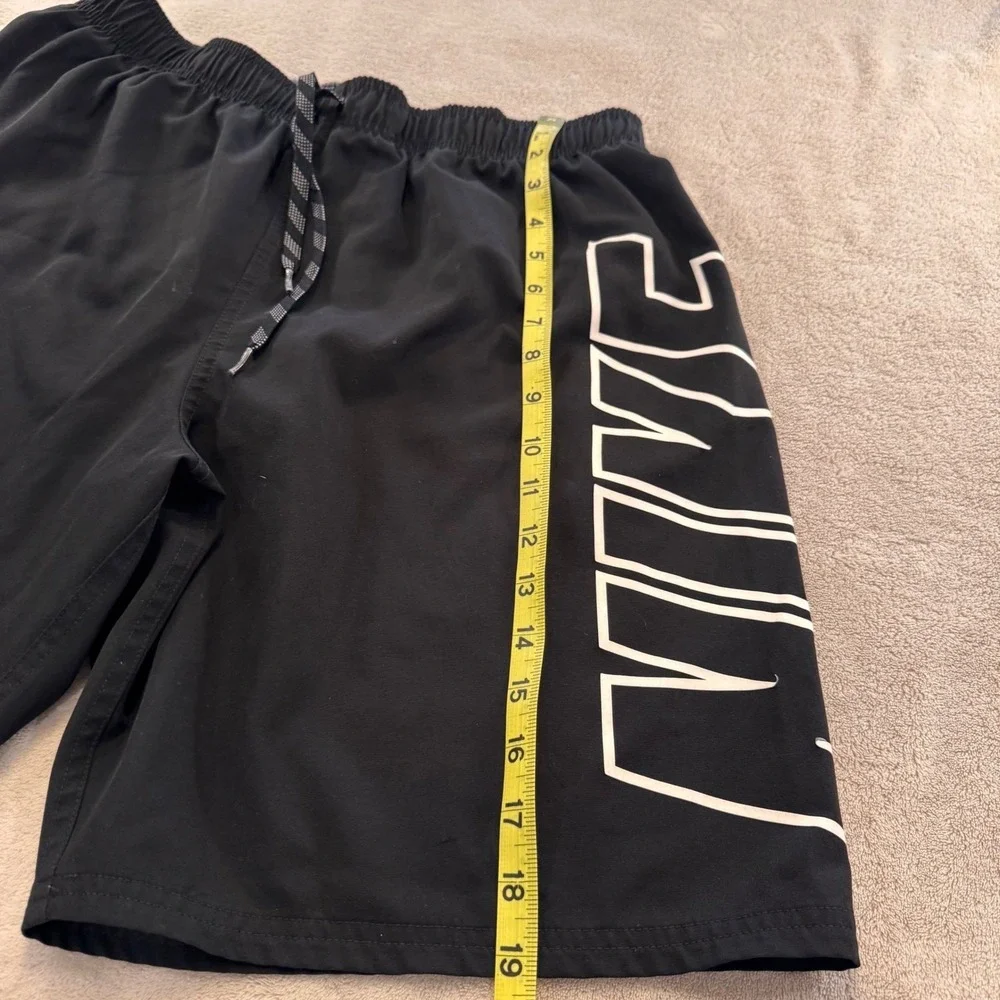 Nike Swim Trunks Black Graphic Logo Board Shorts Athletic Beach Pool Mens Sz L